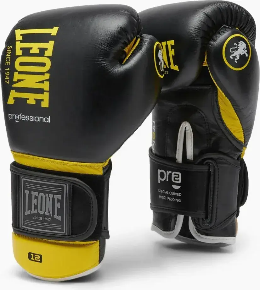 Guantes de boxeo Leone professional 2 GN115C amarillo 12 oz