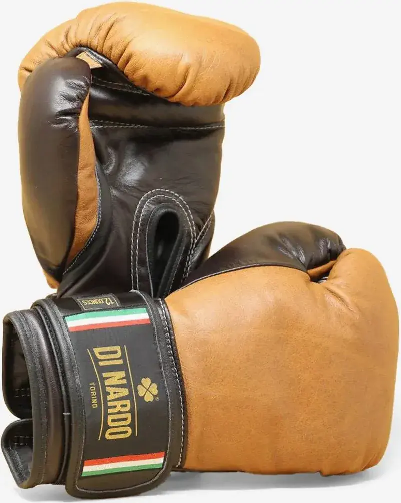 Guantes de boxeo di nardo con velcro 12 oz cognac-marrón COÑAC