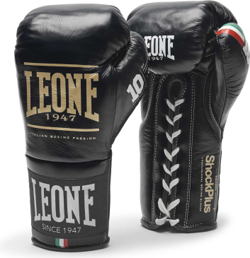 Guantes de boxeo Leone 1947 "shock plus" color amarillo GN102L