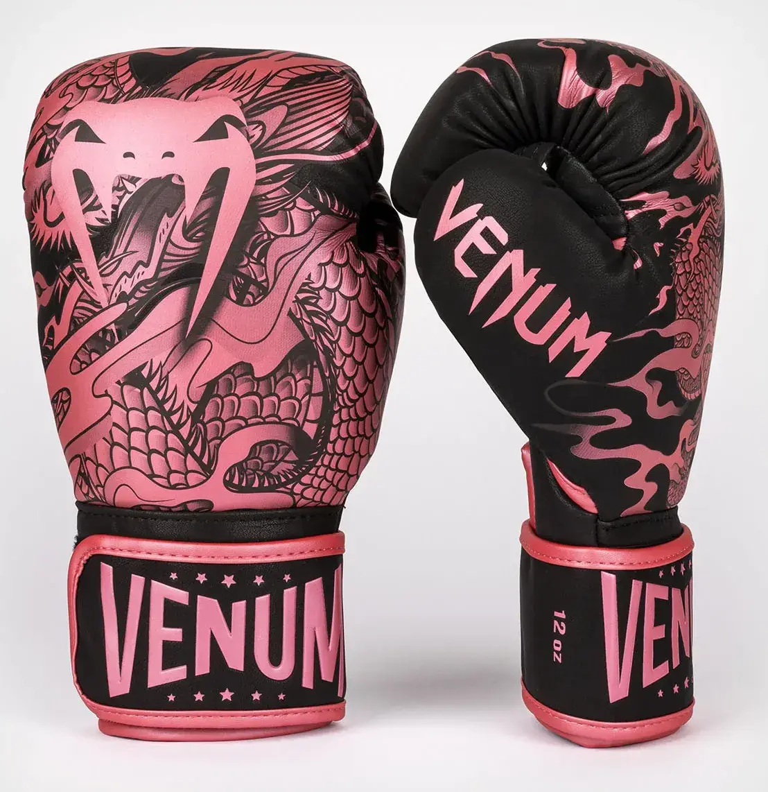 Guantes de boxeo Venum dragon's flight negro-rosa NEGRO-METÁLICO-ROSADO-113