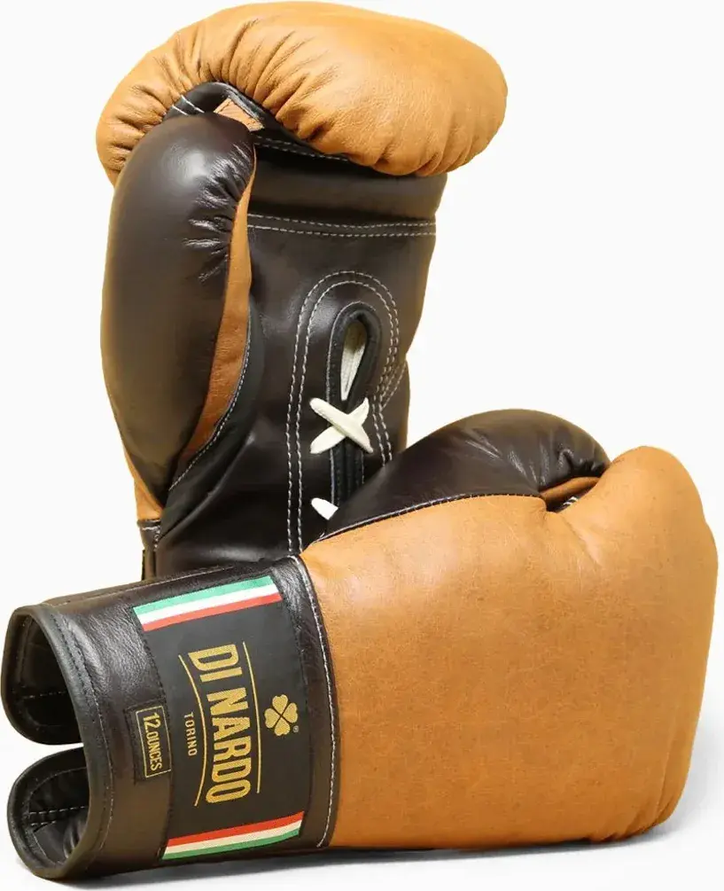 Guantes de boxeo di nardo con cordones 12 oz cognac marrón COÑAC