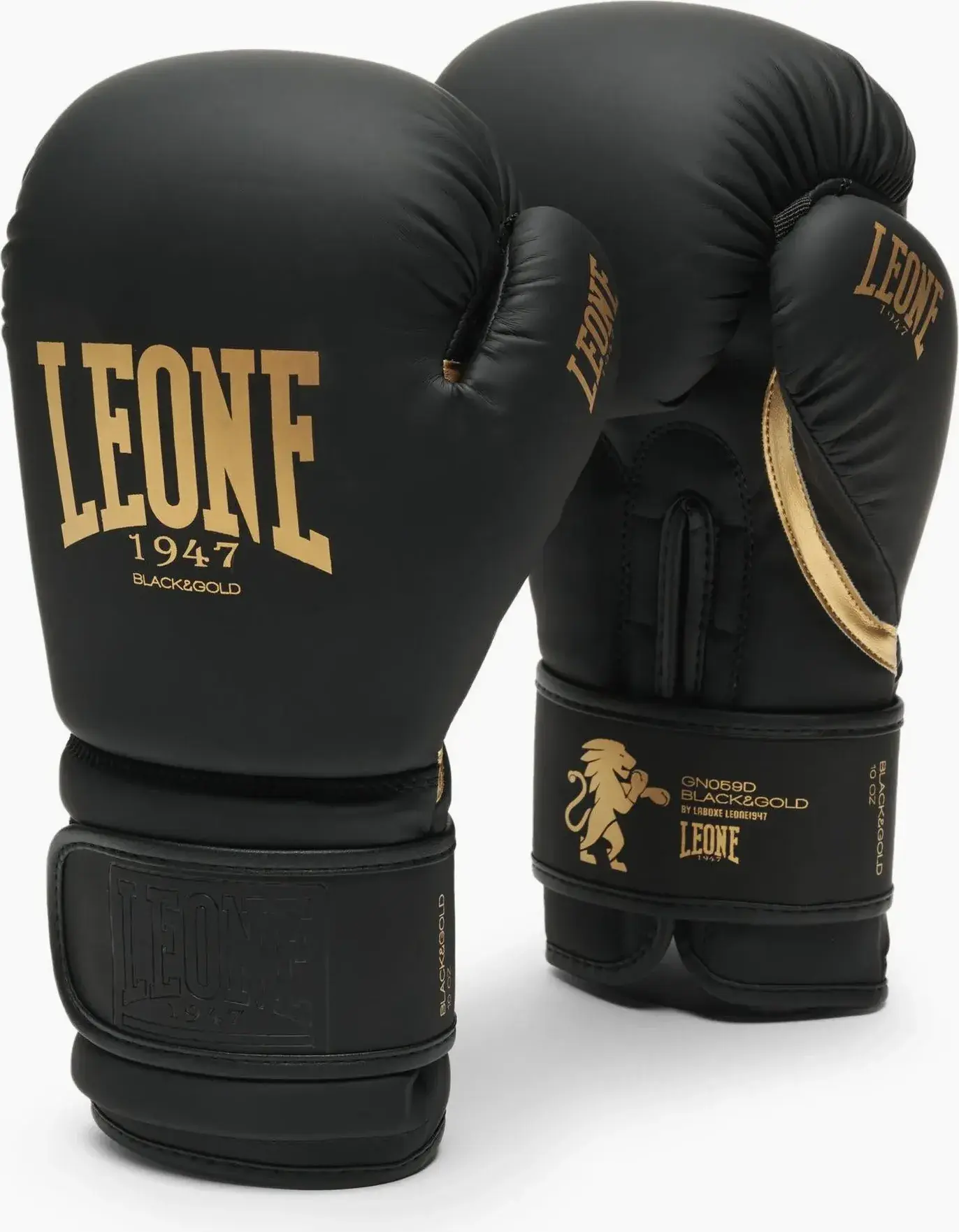 Guantes de boxeo Leone GN059D negro&dorado
