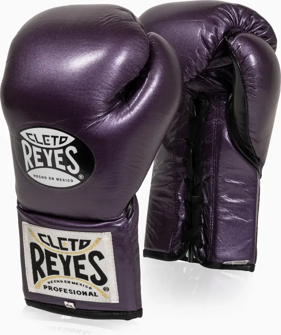 Guantes de boxeo Cleto Reyes professional CB2 violeta con cordones VIOLA