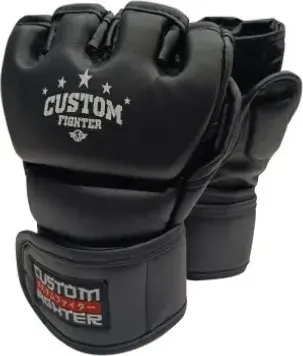 Guantillas de mma custom fighter para sparring "gold star" blancas